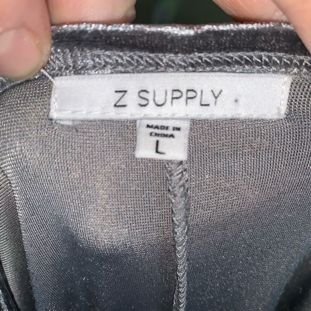 Z Supply silvery gray L flowy velvet a-line party mini dress - Picture 3 of 3